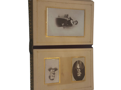 Victorian Leather Photographic Album with All Gilt Edges and Metal Clasp