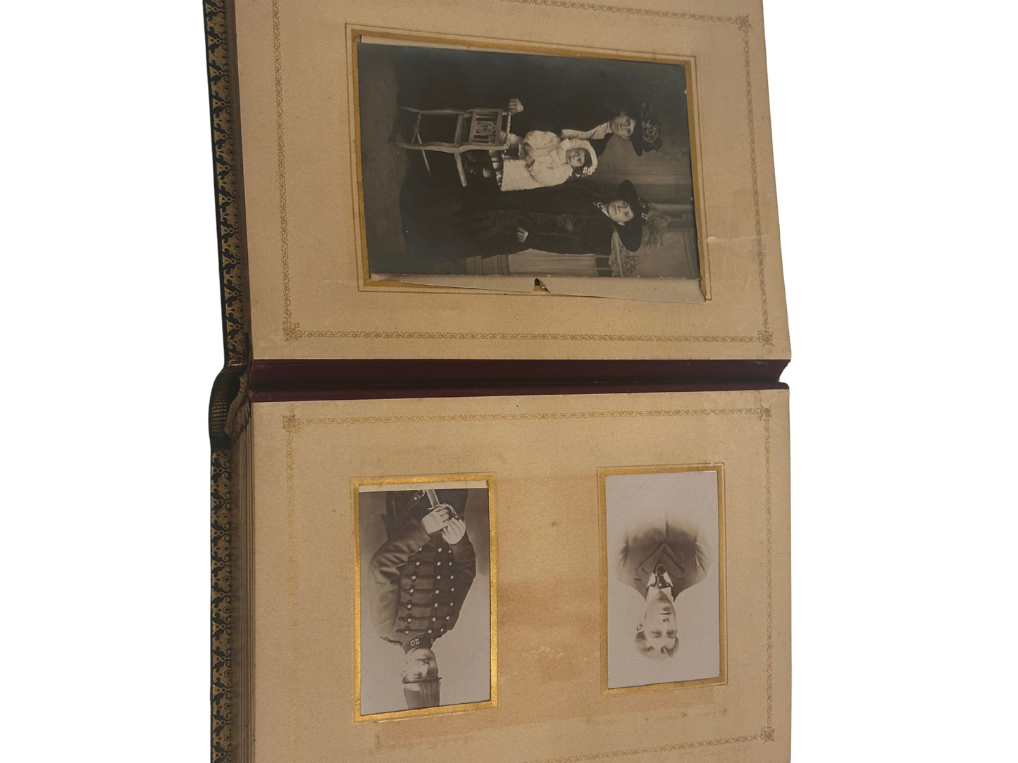 Victorian Leather Photographic Album with All Gilt Edges and Metal Clasp