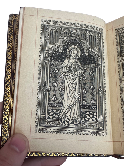 Antique French Leather-Bound Imitation de Jésus-Christ Devotional Book (1889)