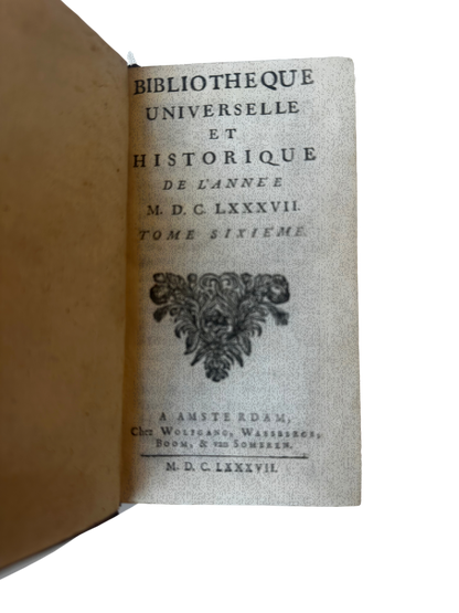 Late 17th Century Dutch Scholarly Volumes - Bibliotheque Universelle et Historique (1687), Three Volumes