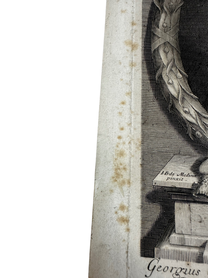 Antique Baroque Engraved Portrait of George Melville, Earl of Melville