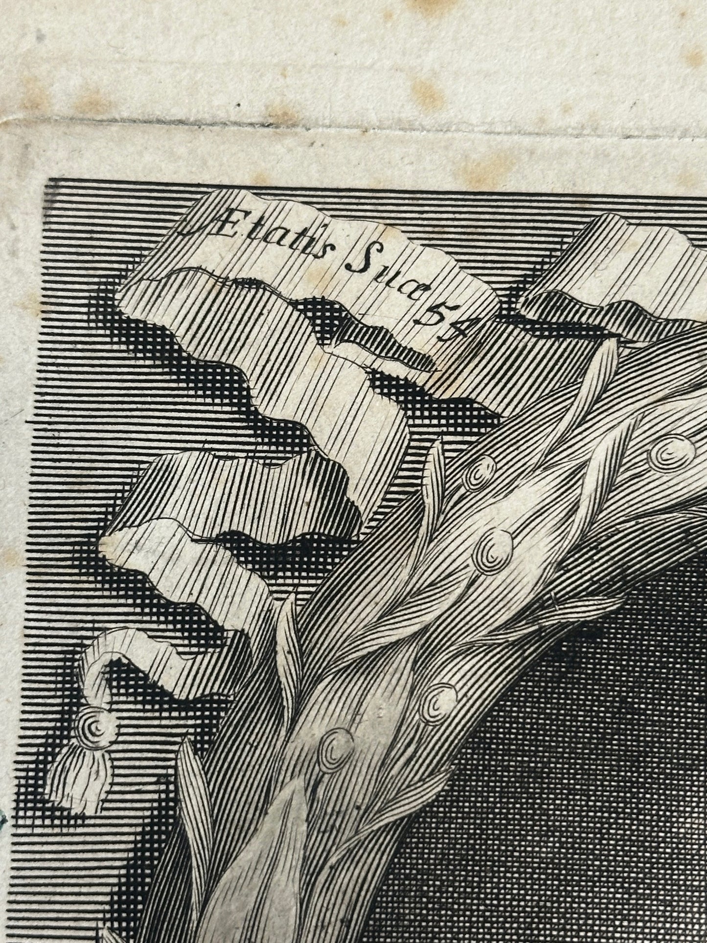 Antique Baroque Engraved Portrait of George Melville, Earl of Melville