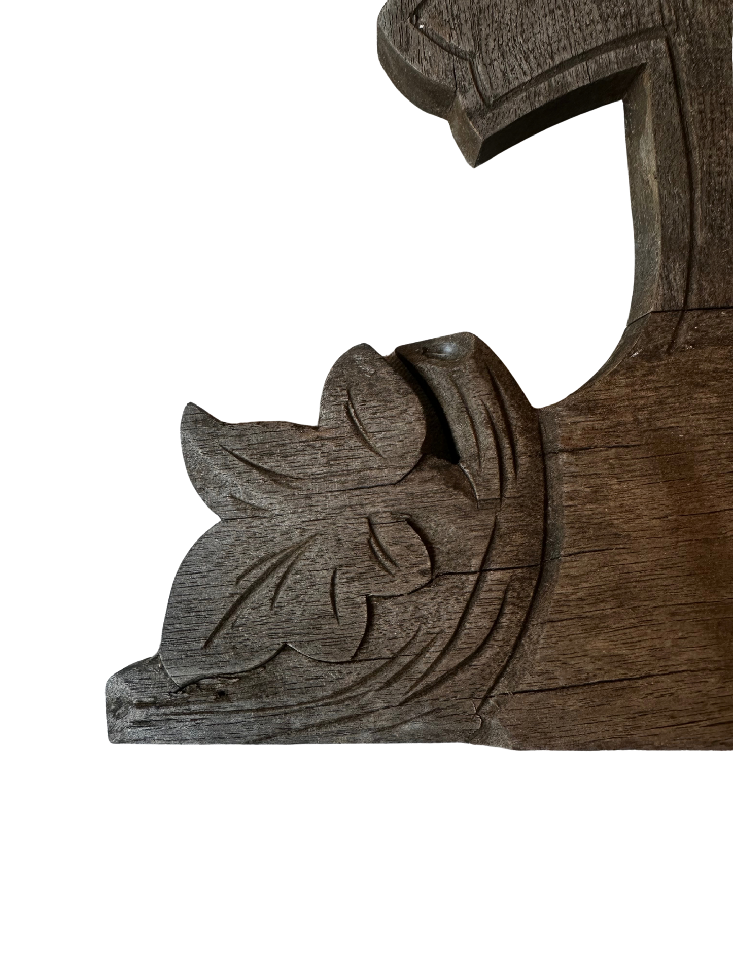 Hand-Carved Wooden Devotional Cross Panel Marked VII