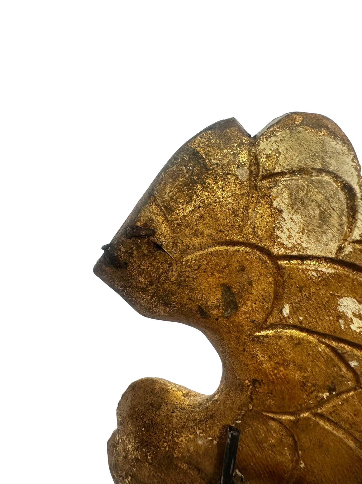 Pair of Antique Carved and Gilded Wooden Wing Fragments