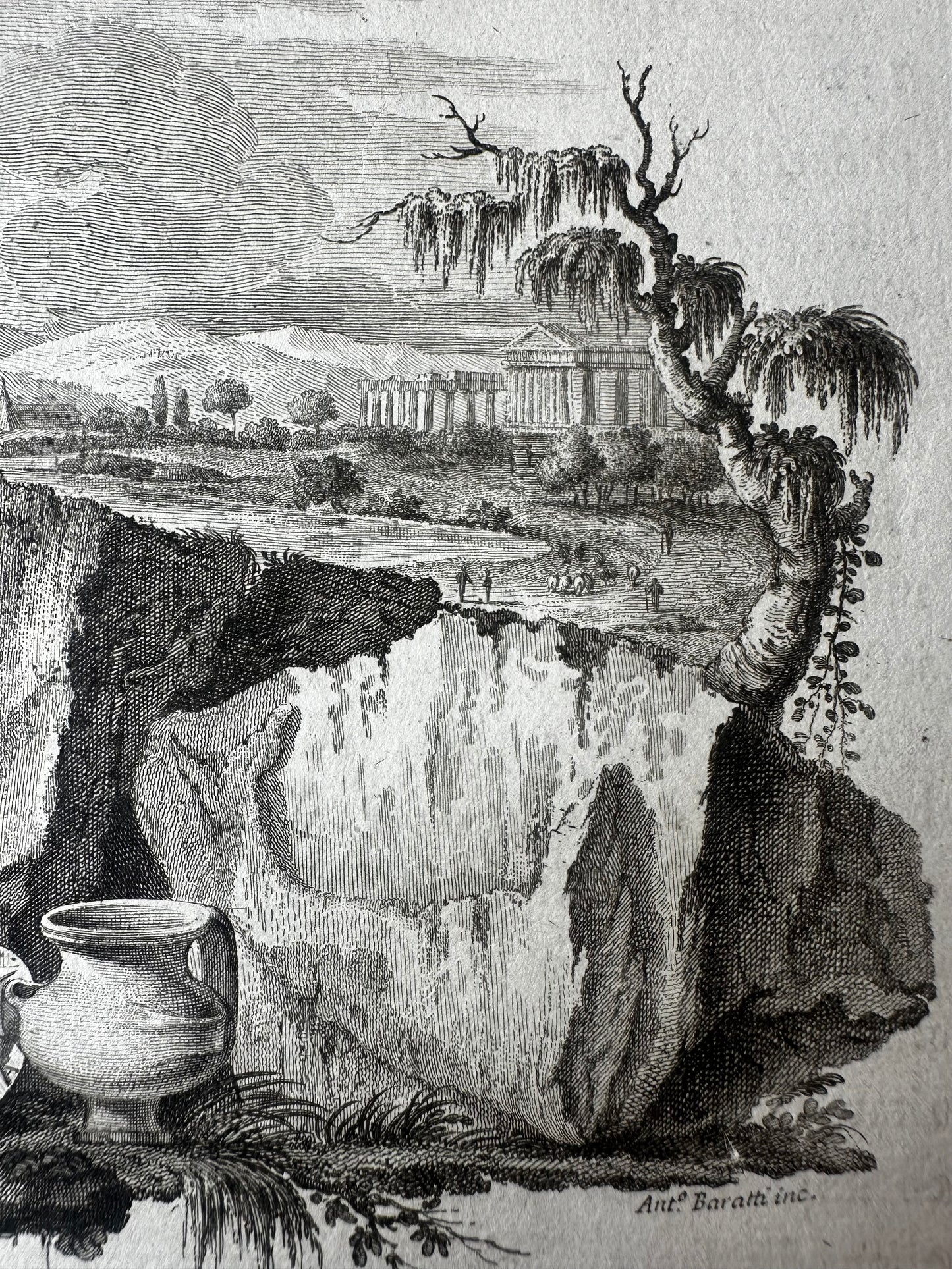 18th-Century Paestum Archaeological Engraving — Plate XLII