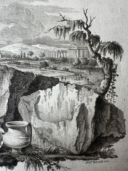 18th-Century Paestum Archaeological Engraving — Plate XLII