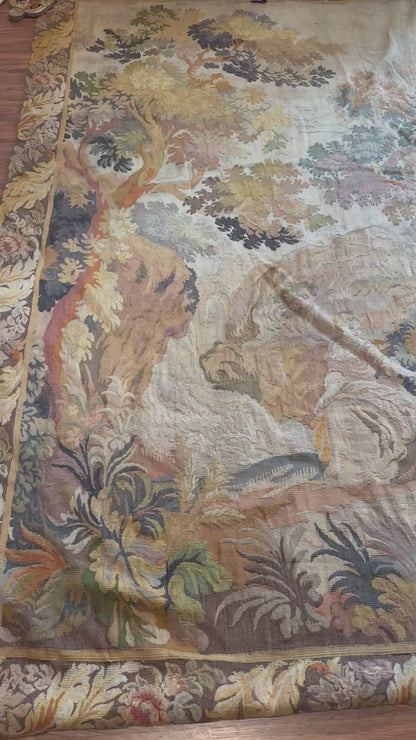 19th C French Aubusson Style Verdure Woven Tapestry (10' x 14')